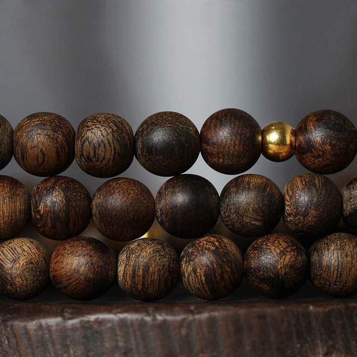 Pandaliya 108 Mala Beads Nha Trang Agarwood Turquoise Prayer Meditation Bracelet Mala - pandaliya